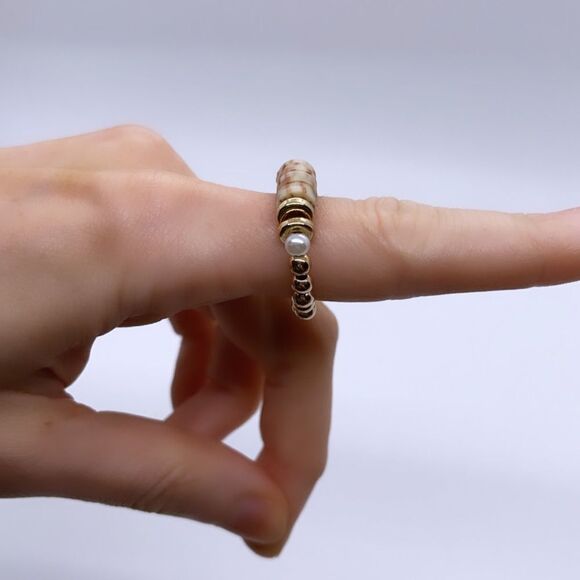 NWT Wool + Pepper Co. Beaded Stackable Ring - Picture 4 of 4